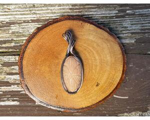 Wirewrapped Carved Amazonite Pendant by Rock My Zen